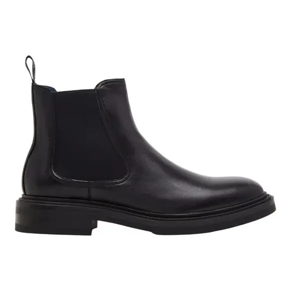 Steve Madden Men's Hamden Leather Chelsea Slip On Boots Black Size 12